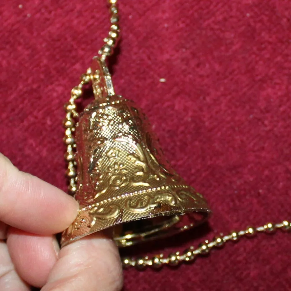 Vintage Gold Toned Christmas Bell Garland